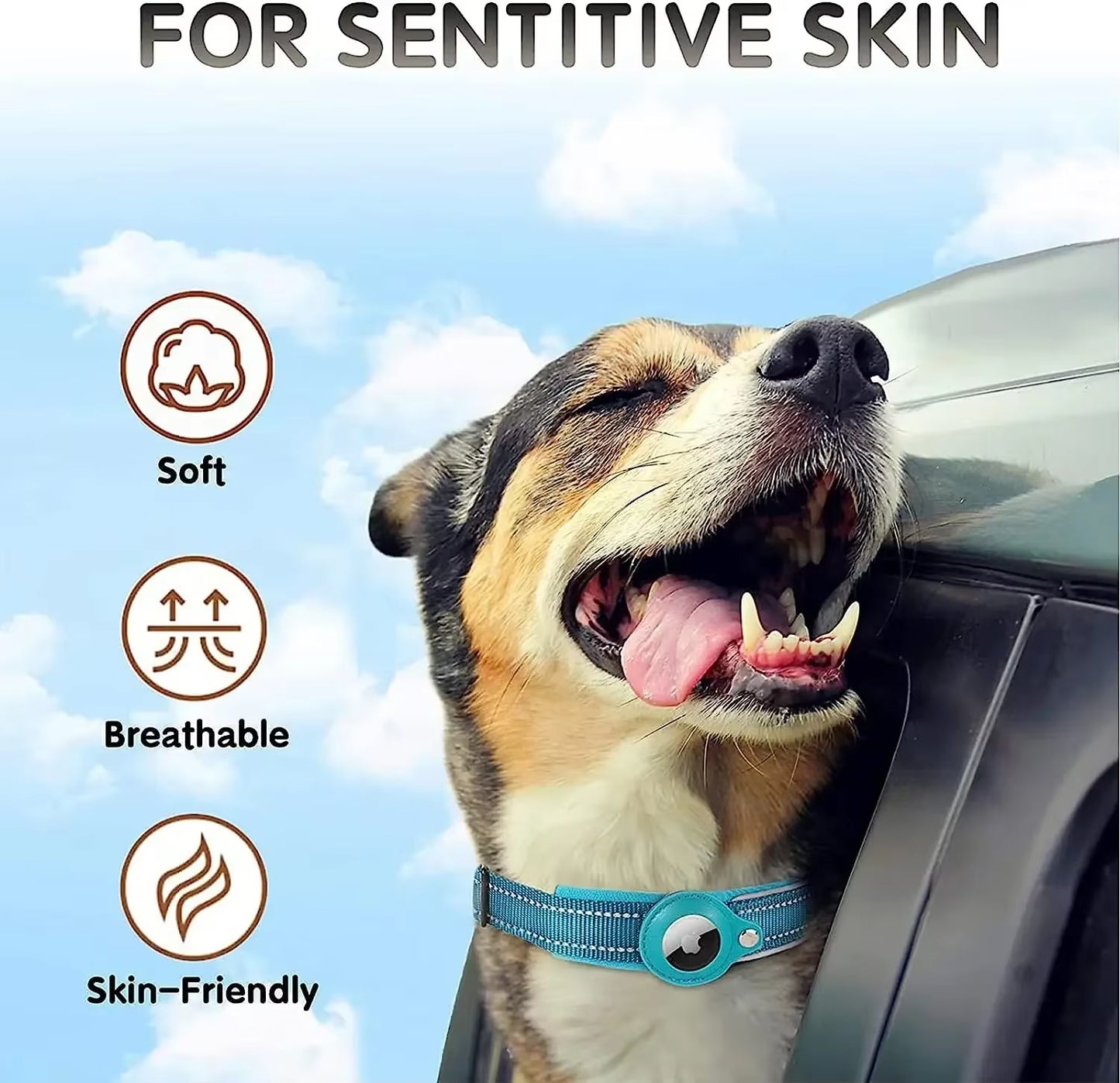 New for Apple Airtag Pet Dog Collar Anti-Lost Reflective Protective Tracker Waterproof for Pet Dog Cat Dog Positioning Collar